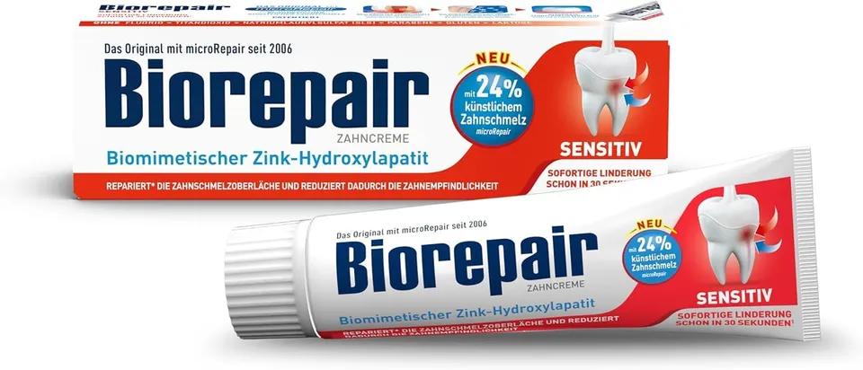 biorepair-sensitiv-zahncreme-75-ml-schmelzschutz-ohne-fluorid image 1
