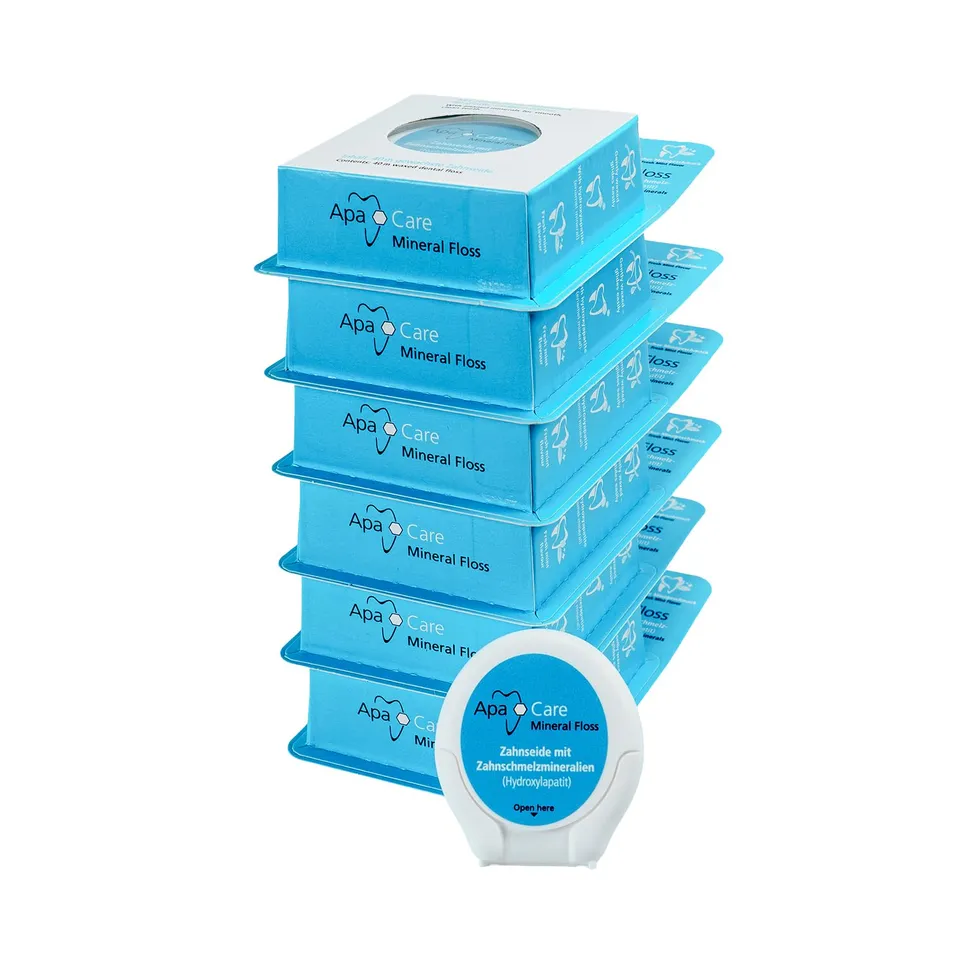 apacare-mineral-floss-zahnseide-mit-fl-ssigem-zahnschmelz-6x-40-m image 1