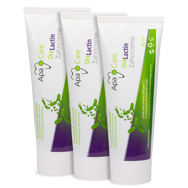 apacare-oralactin-mundflora-zahncreme-3x75-ml-mit-hydroxylapatit image 1