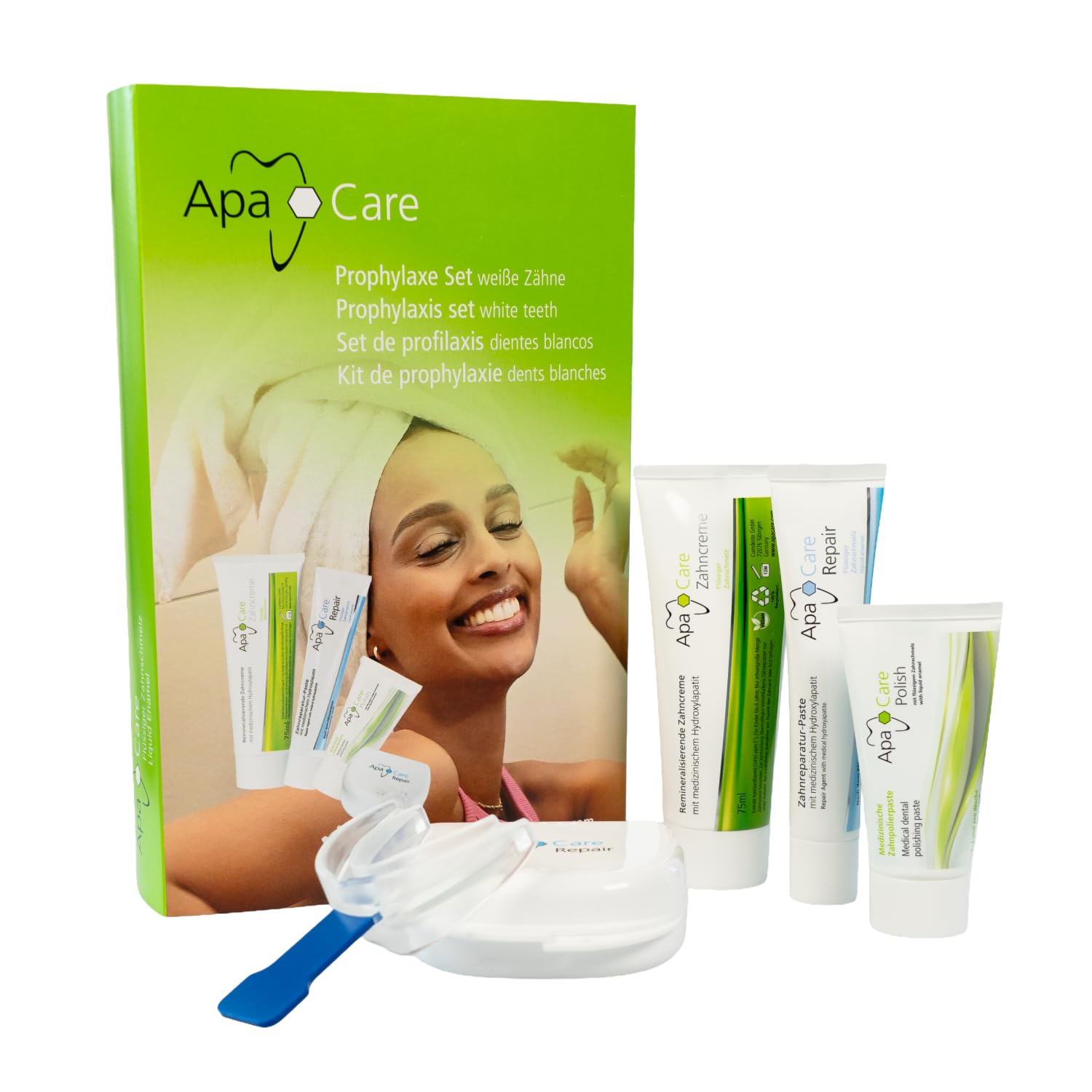 apacare-prophylaxe-set-smile-shine-f-r-empfindliche-z-hne-mit-schiene image 1